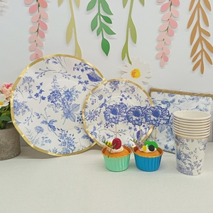 ชุดอุปกรณ์จัดเลี้ยงงานเลี้ยงน้ำชา DAMAI ของตกแต่งโต๊ะ ของตกแต่งวันเกิด ดอกไม้ ชุดอุปกรณ์ใช้แล้วทิ้ง จานกระดาษ แก้ว กระดาษเช็ดปาก - Product Image 1