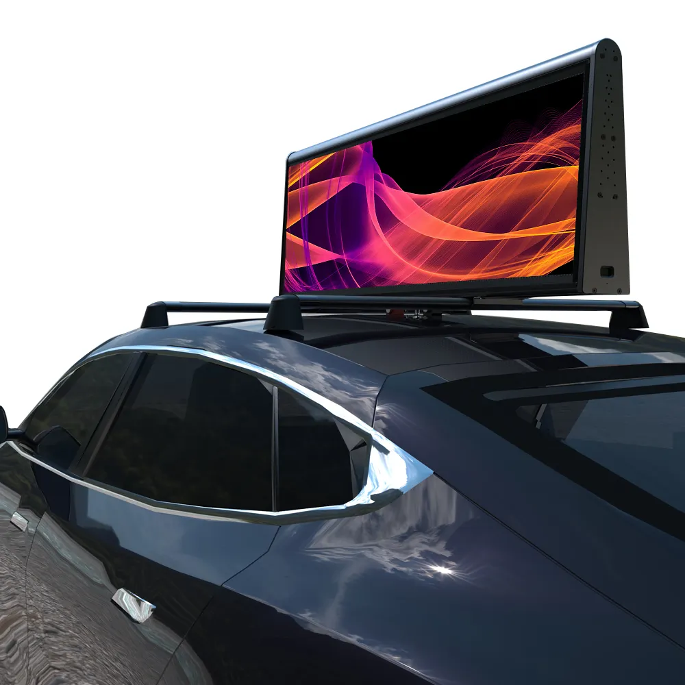 Açık su geçirmez 3G/4G taksi çatı led ekran/led ekran araba reklam/taksi en iyi işareti