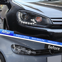 Faros Delanteros KGKB para VW Golf 6 MK6 2009-2012, Actualización de Alta Configuración, Faros LED con Lente de Proyector, Accesorios