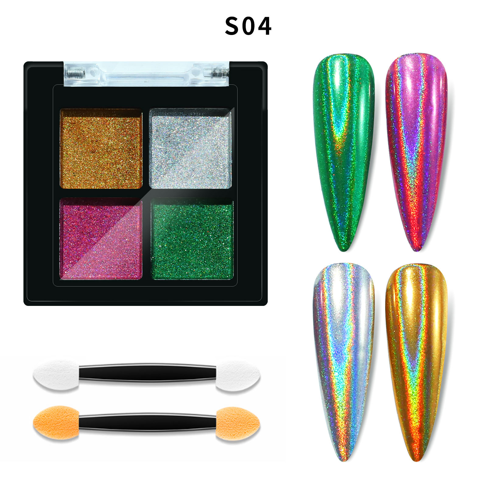 Solid 4 color magic mirror powder s04