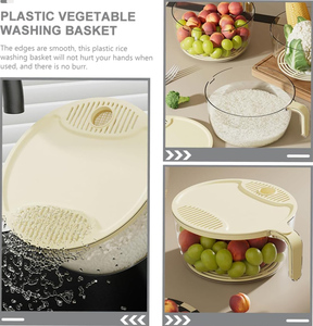 Recipientes Multifuncionales para Almacenamiento de Cocina, Cesta de Plástico con Tapa para Escurrir Verduras, Frutas y Arroz, para Refrigerador - Product Image 2