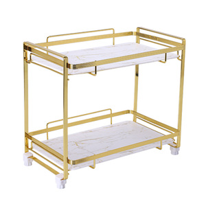 <span class=keywords><strong>2</strong></span> lớp ánh sáng sang trọng bàn trang điểm Máy tính để bàn mỹ phẩm tổ chức Giá hộp Vanity nhà vệ sinh phòng tắm lưu trữ Kệ - Product Image 1