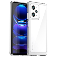 Coque de téléphone RUGGED SHIELD, design luxueux, transparente, en acrylique rigide et TPU souple, antichoc, avec anneau magnétique, pour Redmi Note