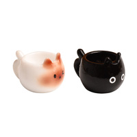 Abalorios de resina con forma de gato simulado para tazas de té, para escenas en miniatura, juegos de comida, accesorios DIY hechos a mano para el Año Nuevo Chino