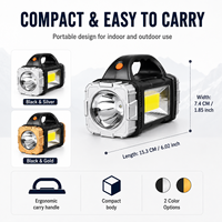 Lanterne de camping solaire rechargeable, projecteur LED portable, lampe de travail COB avec batterie externe, 7 modes pour les situations d'urgence en extérieur