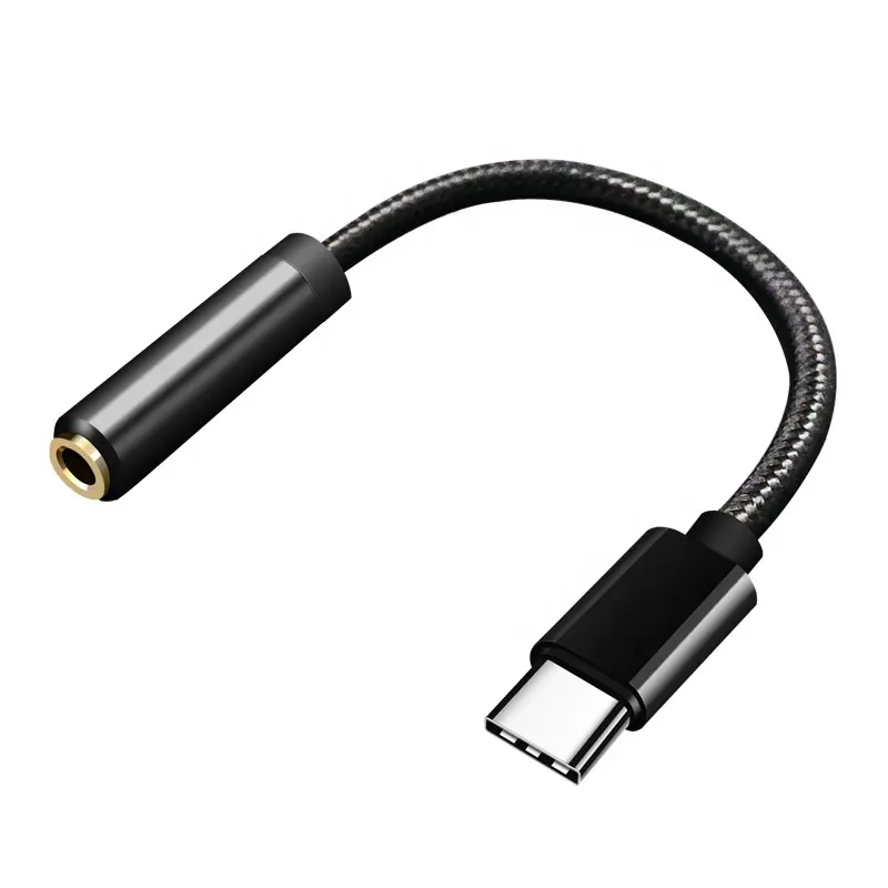 Цифровой тканевый нейлоновый Плетеный USB Type-C-Aux разъем для наушников адаптер для наушников кабель-шнур USB C-3,5 мм аудио адаптер