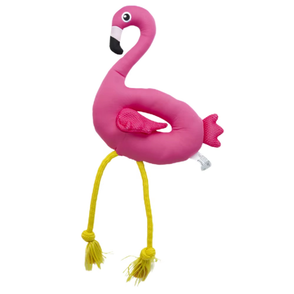 Flamingo with cotton rope