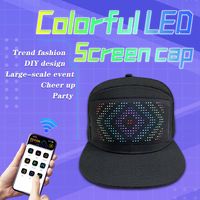 Gorra de béisbol LED RGB Gorra de pantalla emisora de luz Bluetooth para exteriores y publicidad para fiestas de cumpleaños Proveedor OEM