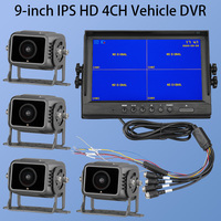 Ensemble moniteur DVR HD 9 pouces 4 canaux, prend en charge la lecture 1080P pour camions, bus et remorques
