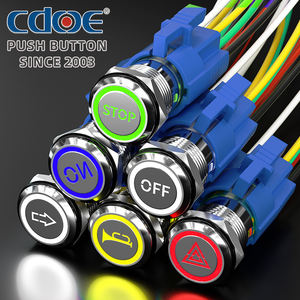 <span class=keywords><strong>UL</strong></span> Ip67 16MM 19MM 22MM 적색 LED 맞춤형 산업용 순간 푸시 버튼 스위치 방수 제어판 - Product Image 1