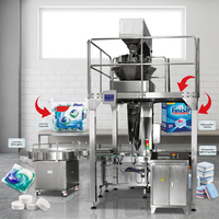 Machine d’emballage entièrement automatique en boîte plastique pour le sel de lave-vaisselle – Ligne de comptage et de remplissage de pastilles pour lave-vaisselle
