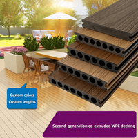Planche de terrasse extérieure en composite WPC creux anti-UV et imperméable, en bois-plastique, pour jardin et terrasse
