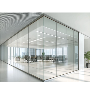 Graki Partizione in Vetro per Ufficio in Alluminio da 30mm - Design Sottile a Strato Singolo - Product Image 4