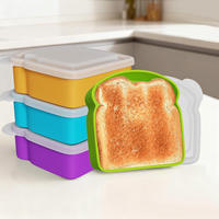 Boîte Bento en Silicone Sans BPA Personnalisée en Gros avec Compartiments Portables pour Rangement de Toast et Aliments
