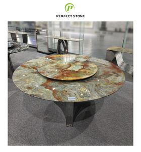 Mesa cuadrada de piedra de lujo Muebles de piedra personalizados de primera calidad para mesas de comedor elegantes para hoteles y hogares Fabricante superior - Product Image 1