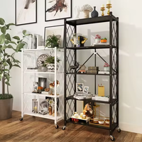 Étagère pliante étagères de rangement étagères métal roulant étagère pliante de haute qualité 3/4/5 couches