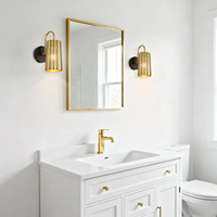 Lámpara de Pared de Estilo Vintage para Pasillo, Aplique de Pared Interior de Oro Cepillado para el Hogar