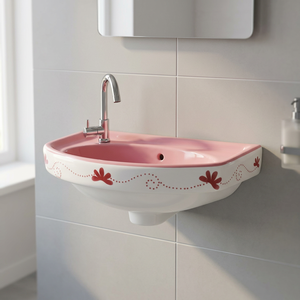Brown Creative Square Ceramic Wall Hung Wash Basin Modern Bathroom Hand Wash Sink for Villa Hospital Hotel Projects - Product Image 3