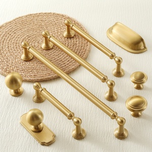 JoyLife Luxe Franse messing kleine kledingkastknoppen Amerikaans goud massief koperen ladeknoppen met één gat - Product Image 3