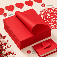 Feuilles de papier rouge chinois format A4, 100 feuilles, 7 tailles pour la décoration de fenêtres, les loisirs créatifs, les mariages, l'artisanat, YUCHEN