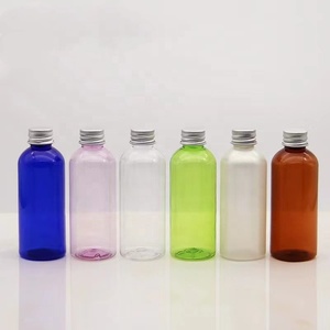 Chai Nhựa PET Rỗng Màu Hổ Phách Xanh Dương Màu Tím Màu Hồng Xanh Lá Cây Có Nắp Vặn Chống Trẻ Em Bằng Kim Loại 100 Ml Cho Chai Đóng Gói Mỹ Phẩm - Product Image 2