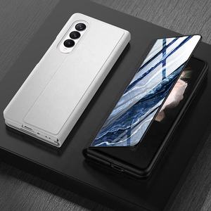 Funda de teléfono con espejo de mármol para <span class=keywords><strong>Samsung</strong></span> Galaxy <span class=keywords><strong>z</strong></span>, carcasa plegable 4, funda de pu para teléfono Galaxy <span class=keywords><strong>z</strong></span> fold 3 con soporte Invisible - Product Image 5