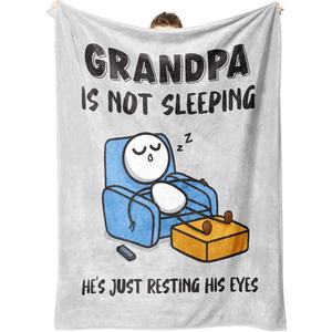 Golden Newspaper Grandpa Heart Flannel <b>Blanket</b> Throw <b>Blanket</b> Nap <b>Blanket</b> Machine Washable Fade Resistant for Bedroom Living Room - Product Image 2