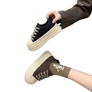 Zapatos de Mujer de Cuero Genuino con Suela Gruesa, Transpirables, con Plataforma, Color Blanco, Otoño-Invierno 2026, Combinables con Todo, Zapatos Artificiales - Product Image 2