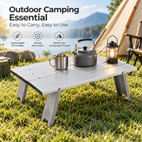 Table de camping pliable en aluminium portable, ultra légère, pour pique-nique en plein air, randonnée, plage, pause thé