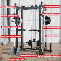 WENDY Smith Machine, Rack de Musculation de Haute Qualité, Rack à Squat Commercial avec Câble, Équipement de Gym Multifonctionnel CE