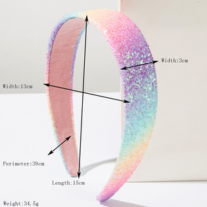 Cross-border New Style Elegant Simple <strong>Rainbow</strong> <strong>Sequins</strong> Plaid Handmade Women's High-end Fashion Gradient All-match Super Flash - Product Image 2