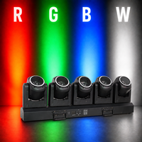 Barre LED longue 5x80W RGBW 4-en-1 avec zoom, faisceau mobile et rotation infinie sur axes XY, contrôle DMX512 RDM, éclairage de scène pour événements DJ
