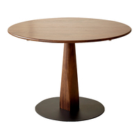 Table à manger moderne en noyer noir massif, design rond peu encombrant pour les petits espaces résidentiels et l'hôtellerie