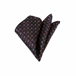 Pañuelo de satén floral negro, rojo y blanco - Product Image 2