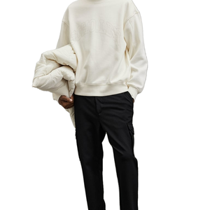 Plus Size Custom Embroidery Letter Logo <b>Back</b> Neck Women's Crew Neck <b>Drop</b> Shoulder Long Sleeve Oversized Polyester/Cotton - Product Image 3