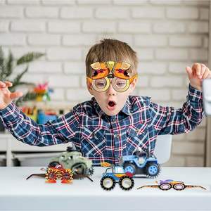 Monster Truck Lunettes en papier Monster Truck Party Favors Supplies Décorations de fête d'anniversaire Cadeaux <span class=keywords><strong>Photo</strong></span> Booth Props pour enfants - Product Image 3