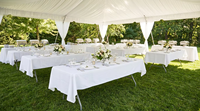 Table pliante en plastique de 244 cm (8 pieds) en HDPE moulé par soufflage, pliable en deux, portable, étanche, pour banquets, mariages, conférences en extérieur