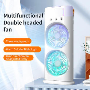 Factory Wholesale Portable Air Conditioning Fan USB Spray Water Cooling With Light <b>Small</b> Desktop Portable Solar Rechargeable Ven - Product Image 5