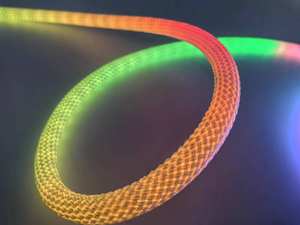 360 grados inteligente RGBIC direccionable reticulado patrón sueño Color trenza neón <span class=keywords><strong>LED</strong></span> <span class=keywords><strong>tira</strong></span> controlada por voz tela <span class=keywords><strong>Flexible</strong></span> - Product Image 3