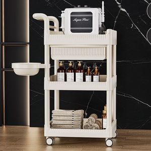 Modern Three-Tier <b>Plastic</b> 4-<b>Wheel</b> Eco-Friendly Durable Trolley Cart for Home Office & Salon Hair Spa Living Room & Bedroom Use - Product Image 3