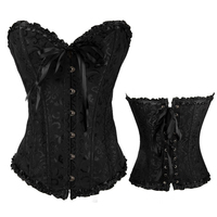 Nouveau Corset Bustier Sexy pour Femme Grande Taille, à Lacets, Style Victorien en Brocart, Vêtement de Base