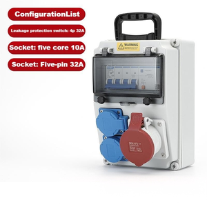 4P32A RCD with 5‑core 10A & 5‑pin 32A Sockets Box.Support customization,Contact customer service <b>for</b> a quote.Socket box - Product Image 2