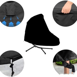 Housse de chaise longue noire résistante à l'eau pour extérieur, housse de protection incurvée pour patio suspendu - Product Image 5