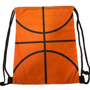 <b>Drawstring</b> <b>Backpack</b> Football Design Orange Unisex Portable Storage Bag for Kids Sports - Product Image 5