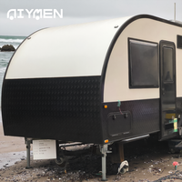Caravane de voyage hybride électrique légère sur mesure de 16 pieds, mini-caravane pour le camping en plein air, capacité de charge de 660 kg, capacité de couchage de 4 à 5 personnes