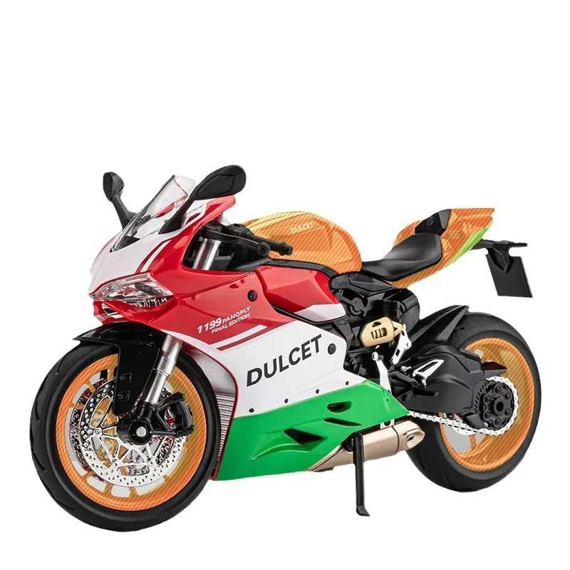 Modelo Del Coche Diecast 1:12 Ducati 1199 Legering Motorrace Model Collectie Ornament Met Basislegering Auto Model Metalen Speelgoed