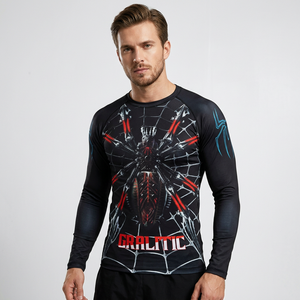 Rashguard Unisex de Manga Larga para BJJ y MMA, Compresión UPF50+, Impermeable, Spandex Antidesgarro, 220g, Estampado por Transferencia Térmica para No-Gi - Product Image 2