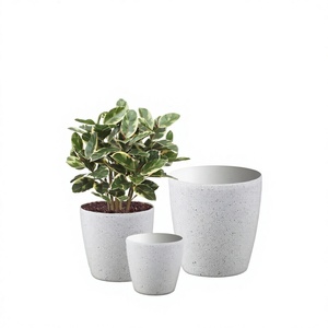 Pot de fleurs minimaliste moderne blanc, résistant à la corrosion, en fibre de verre durable, pour la maison, le jardin, le salon - Product Image 4