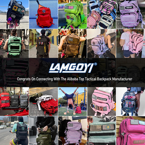 LAMGOYI toptan özel su geçirmez yürüyüş geri paketi sırt çantası 25L 45L Molle Velcro spor taktik spor sırt çantası erkekler için - Product Image 5