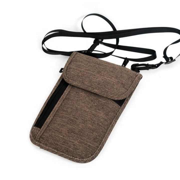 leather passport holder with neck strap